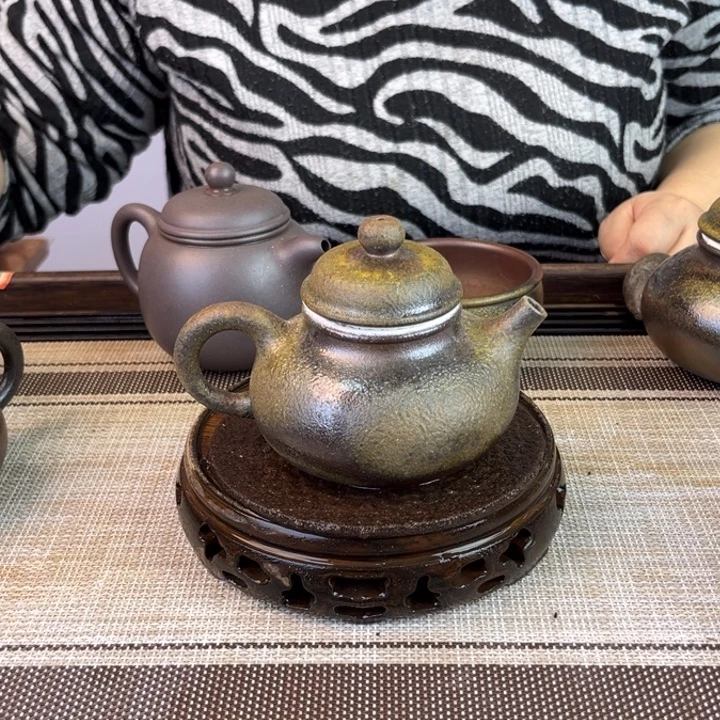 茶壶紫砂桃花泥柴烧240cc