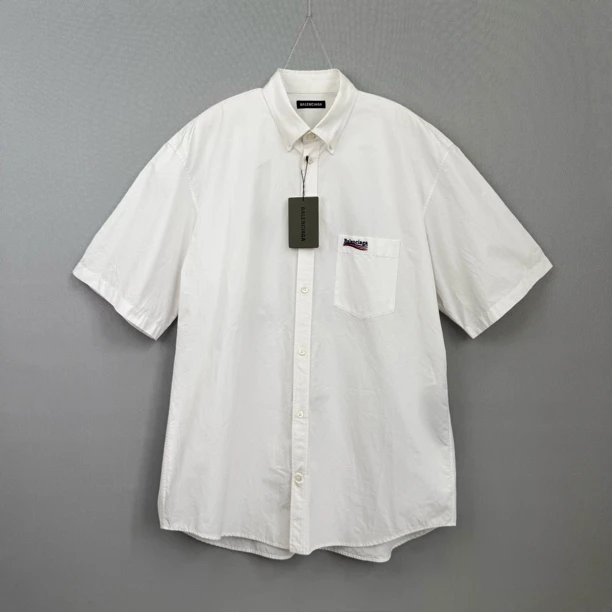 全新未使用 Balenciaga/巴黎世家 字母短袖衬衫 40码 公价6300