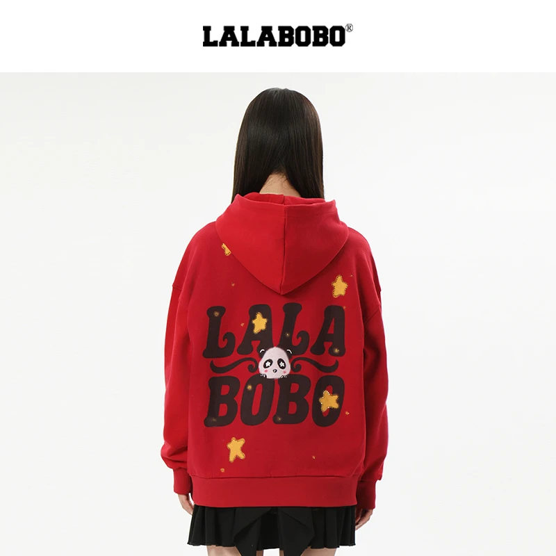 武汉LALABOBO2025蛇年新款连帽宽松显瘦休闲卫衣LBEA-WSTS22