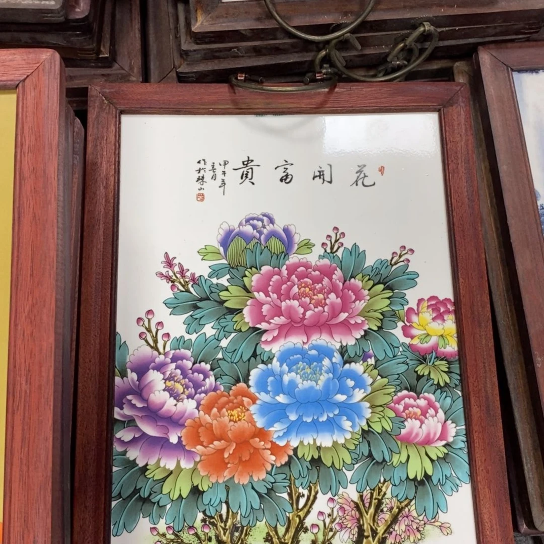 瓷片37*28*1景德镇瓷板画柴窑烧制