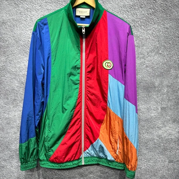 99新 GUCCI/古驰 胸围64衣长78 L码 色块拼接 徽标Logo 外套M1052