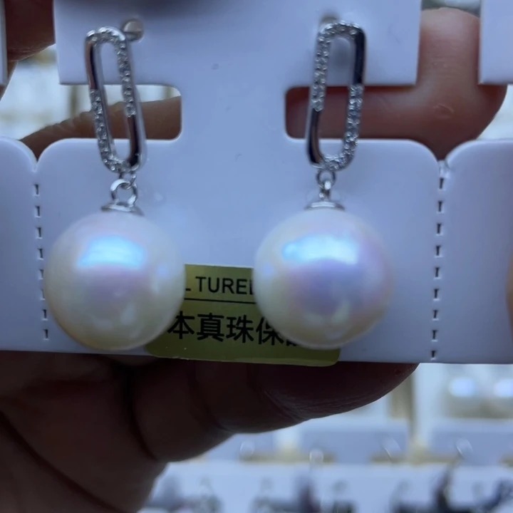 耳饰淡水珍珠银S925镶嵌