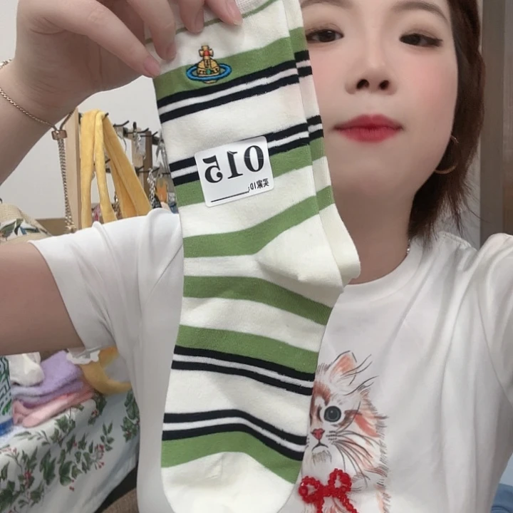 三醋酯纤维多太后绿色袜子015