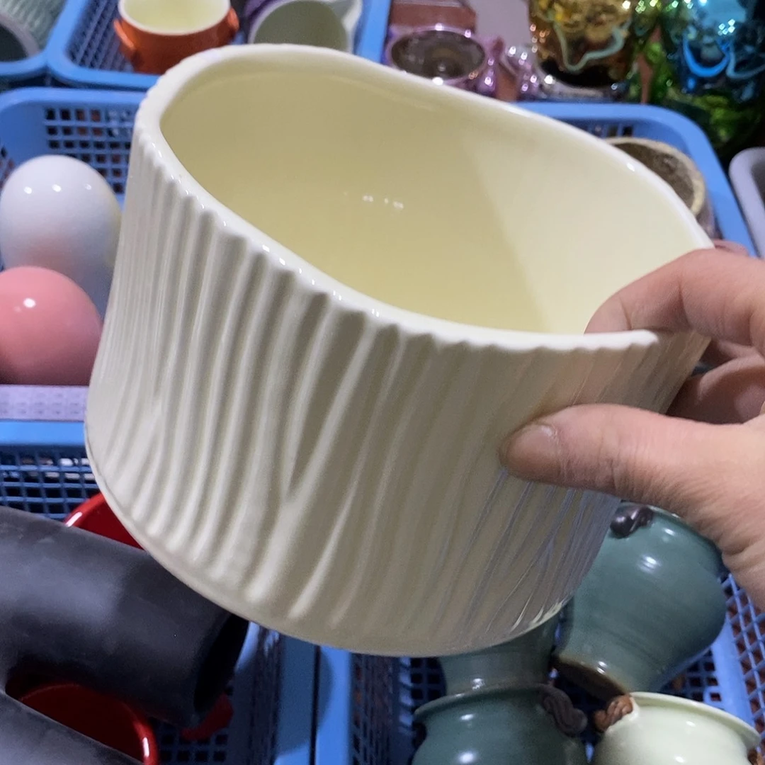 摆件陶陶盆有孔 瑕疵介意勿拍