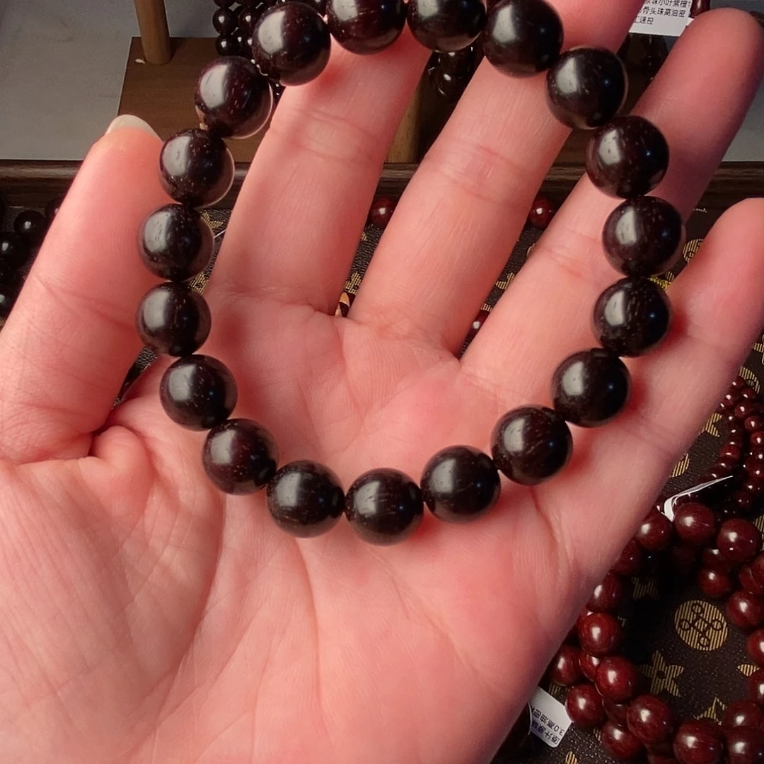 小叶紫檀手串/手链原汁原味小叶紫檀1.0高油密玻璃底