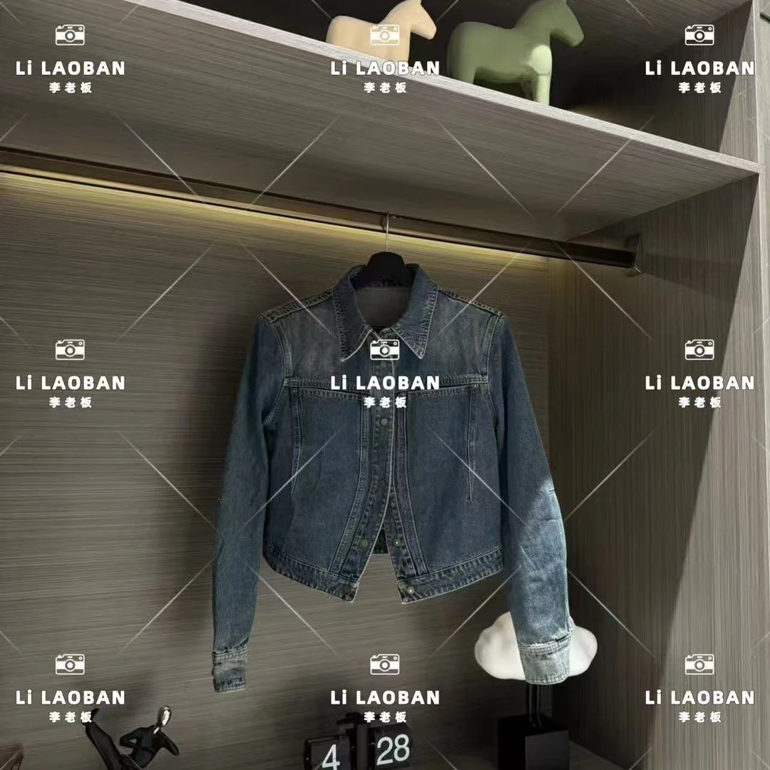 2025早秋复古翻领短板牛仔外套（衣长50左右）