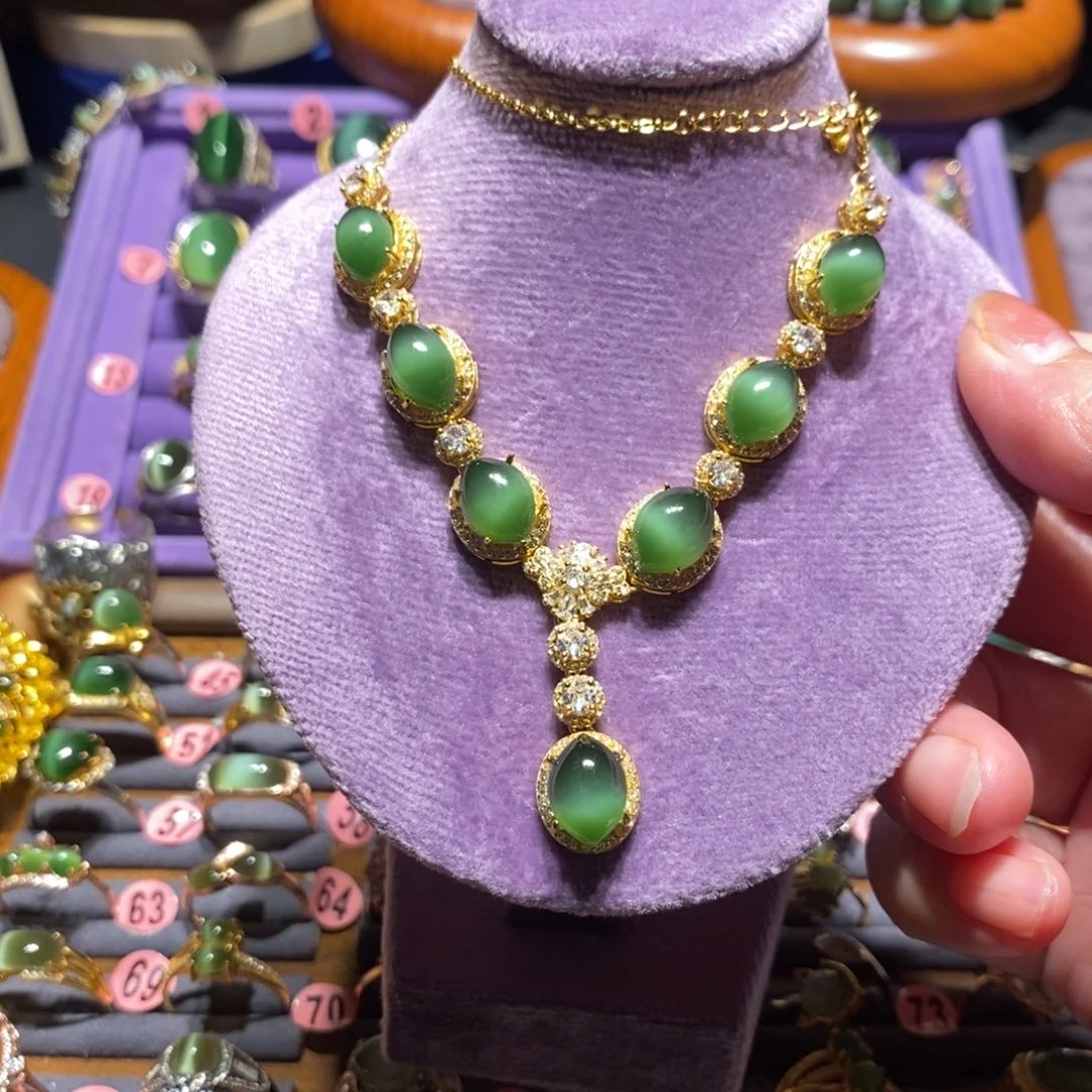 和田玉（碧玉）银S925镶嵌颈饰用****1