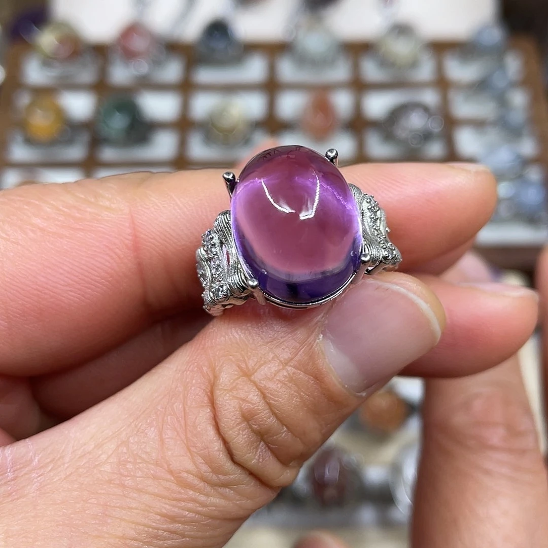 【闪购商品】银S925镶嵌珠宝半成品水晶戒指