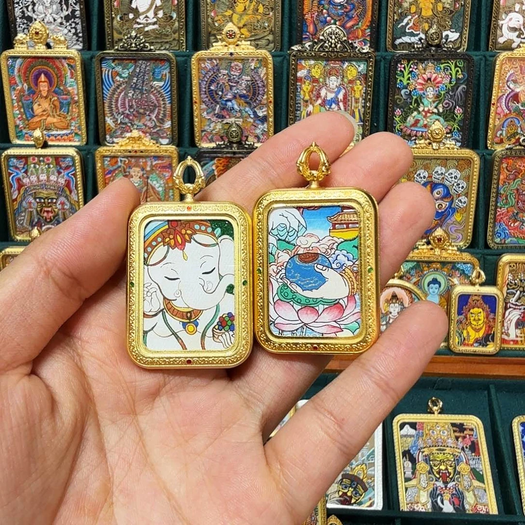 吊坠热贡纯手绘唐卡非遗文化