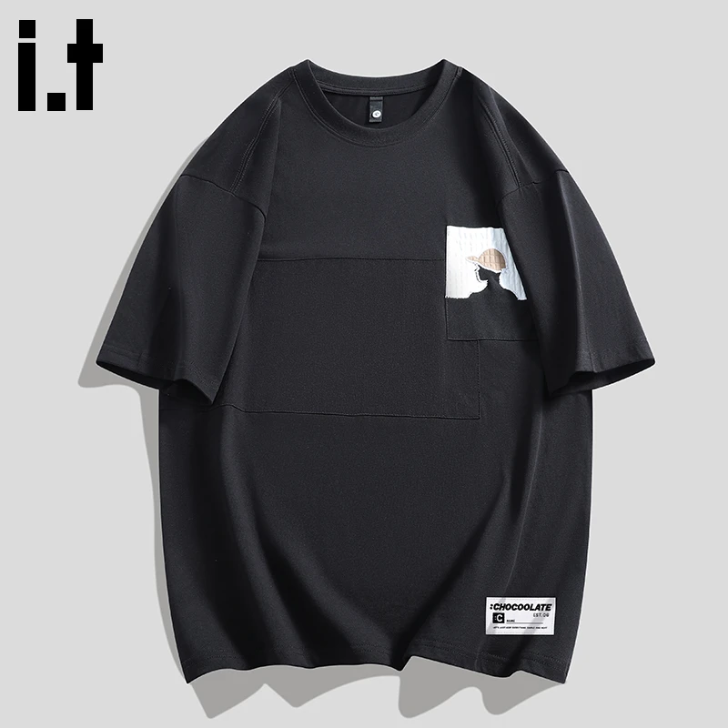 i.t:CHOCOOLATE男士纯棉短袖2025年夏季美式重磅宽松圆领百搭t恤
