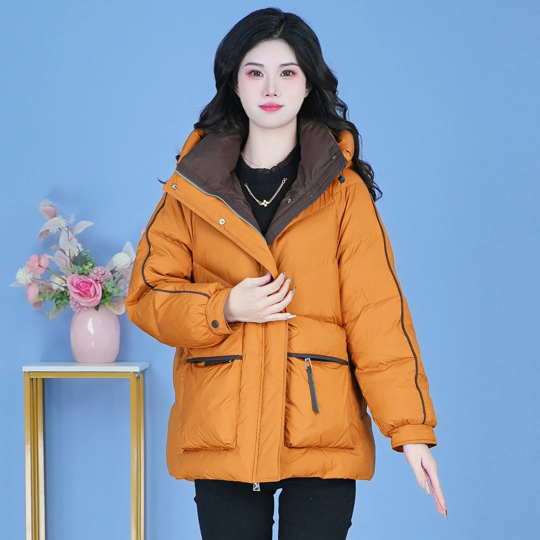【SJYF3926】秋冬新款时尚洋气宽松保暖加厚显瘦羽绒服