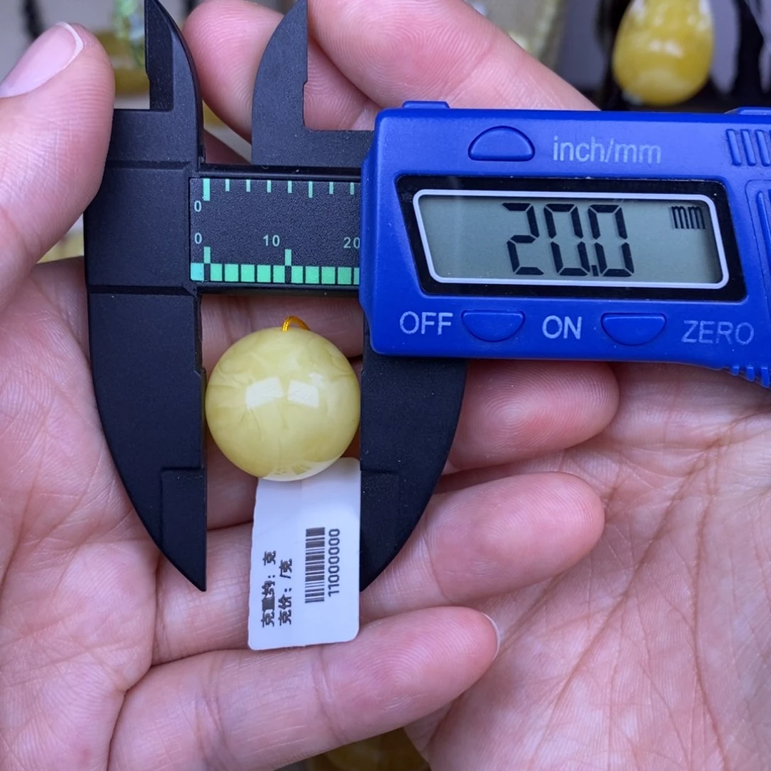 裸石蜜蜡未镶嵌20圆珠满蜡白花蜡