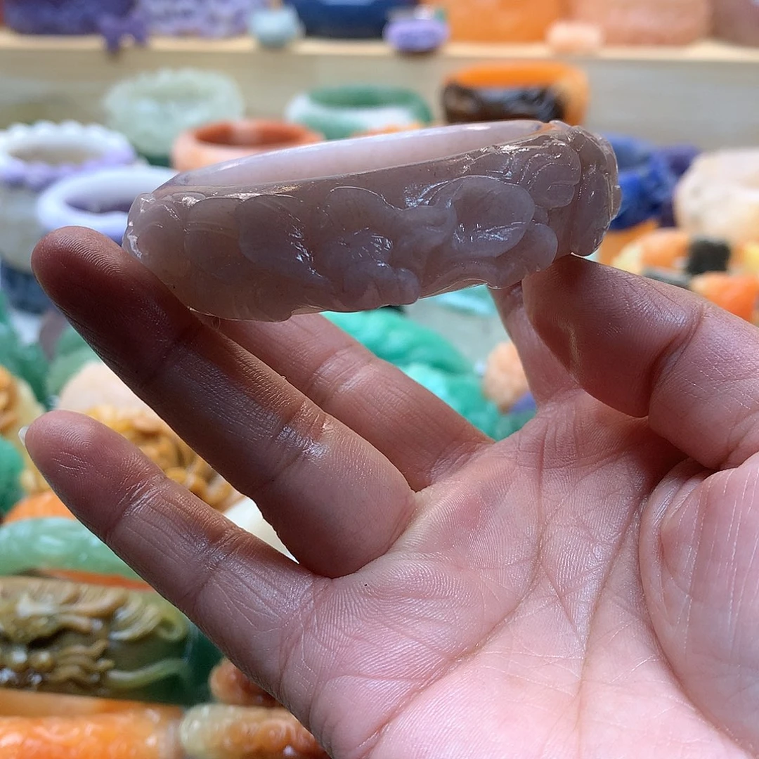 未镶嵌手镯石英质玉花*