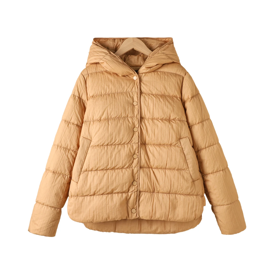 742HE-女装秋冬时尚宽松鸭绒保暖防风短款羽绒服外套