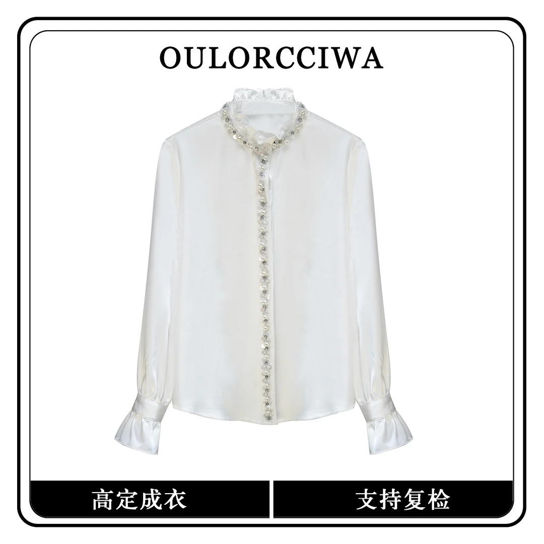 早春新款法式设计感蕾丝上衣修身2024新款显瘦打底小衫女OLQW-905