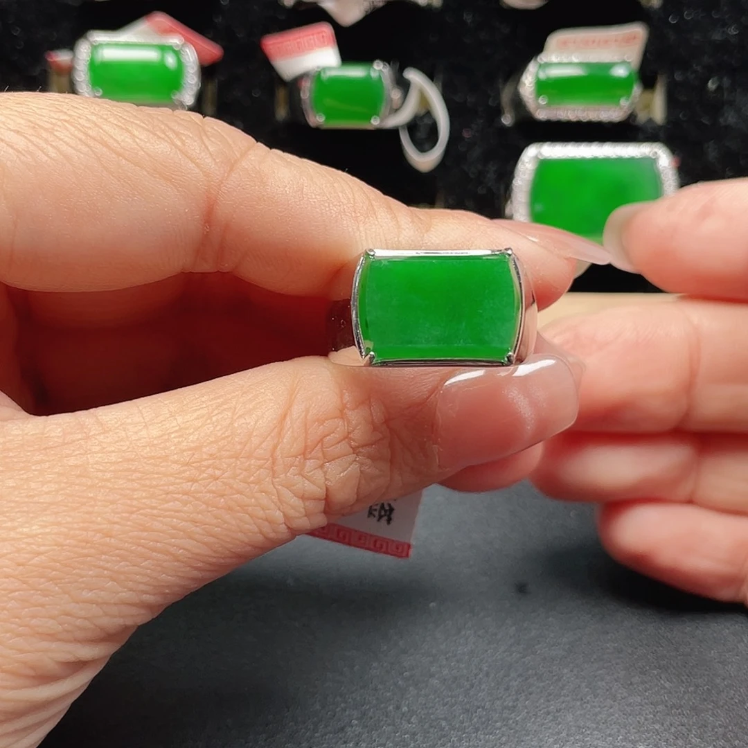 （***松翡翠银S925镶嵌戒指编号4200没运费险