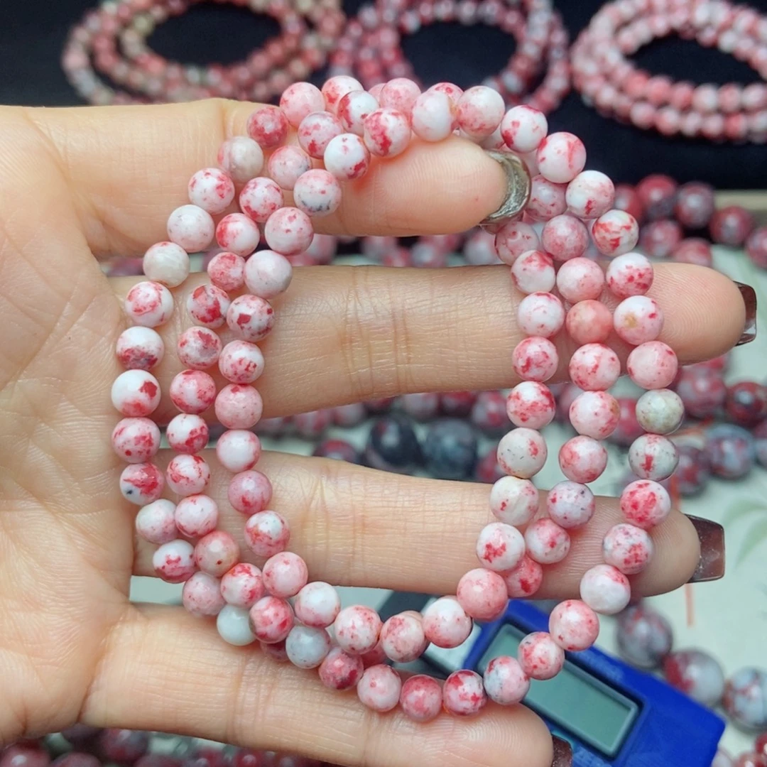 天然辰砂朱砂原石卡5多圈