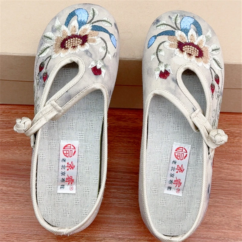 民族风平跟透气布鞋古风汉服鞋鞋子轻便百搭时尚女鞋软底防滑鞋