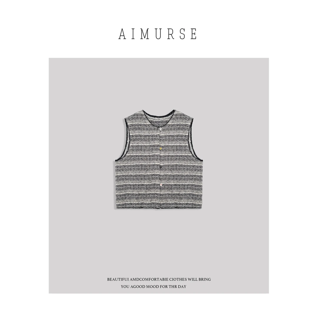 AIMURSE  【邂逅】小众设计师 工艺款百搭时髦马甲女士上衣 AM1490