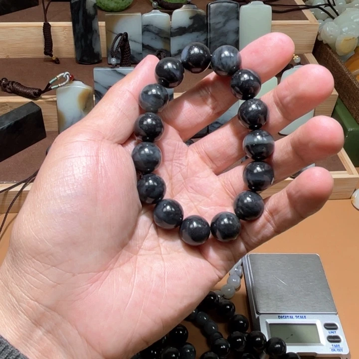 和田玉手链卡14未镶嵌