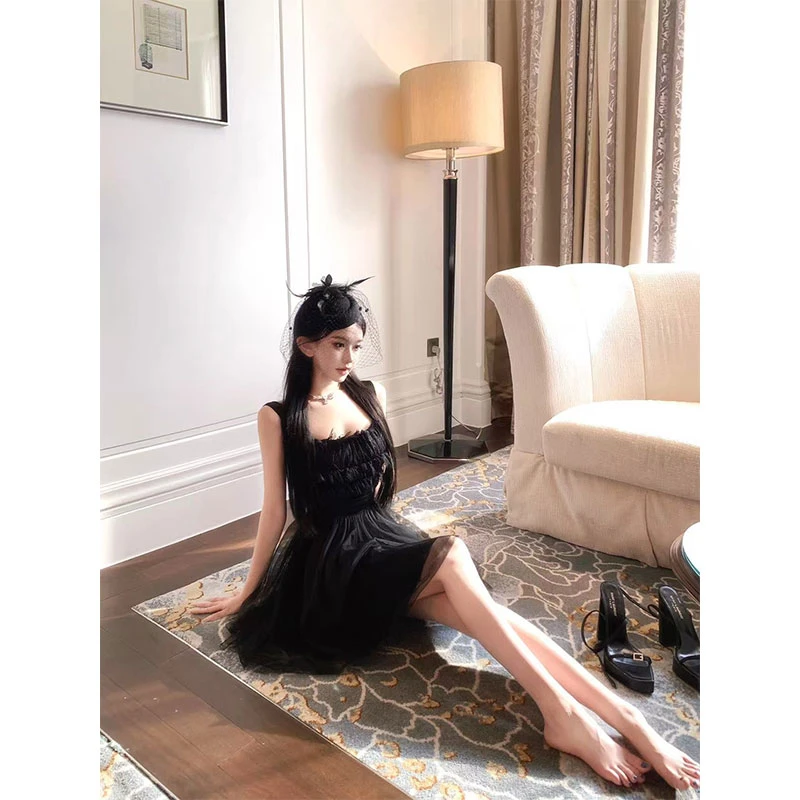 2025夏季新款高级超好看甜美蓬蓬网纱吊带裙今年流行的爆款连衣裙