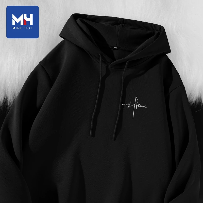 唐狮集团MH卫衣男款秋季重磅正肩连帽外套男生简约潮流休闲帽衫N