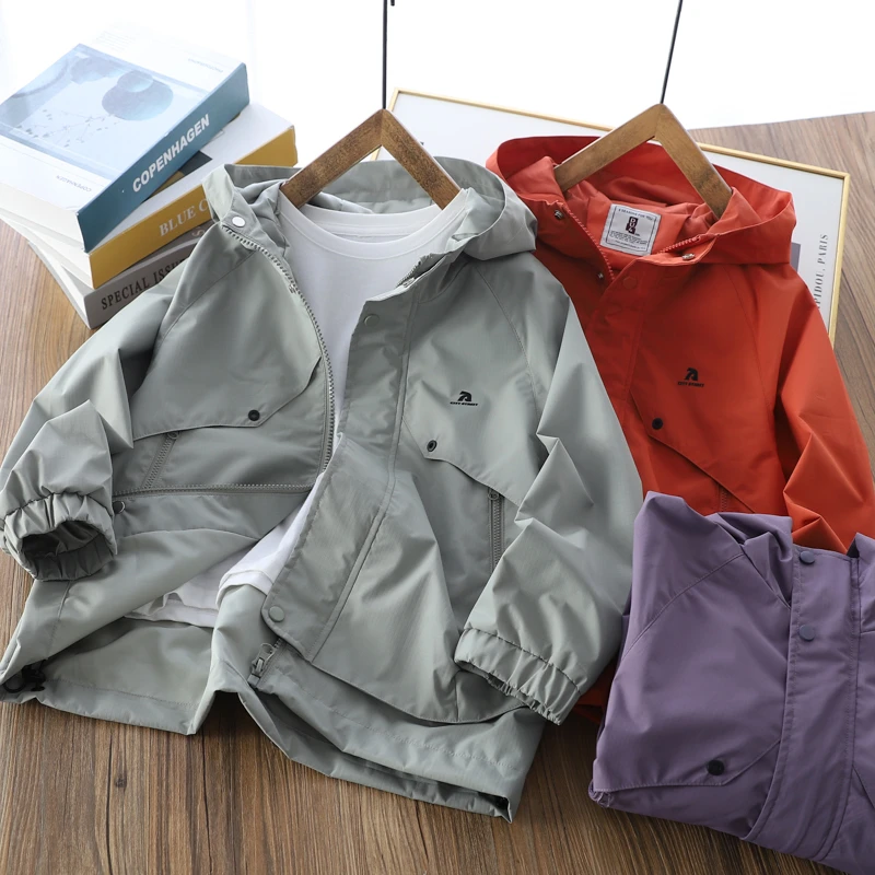 男童休闲冲锋衣春秋季儿童三防外套中大童拉链开衫连帽防风上衣潮