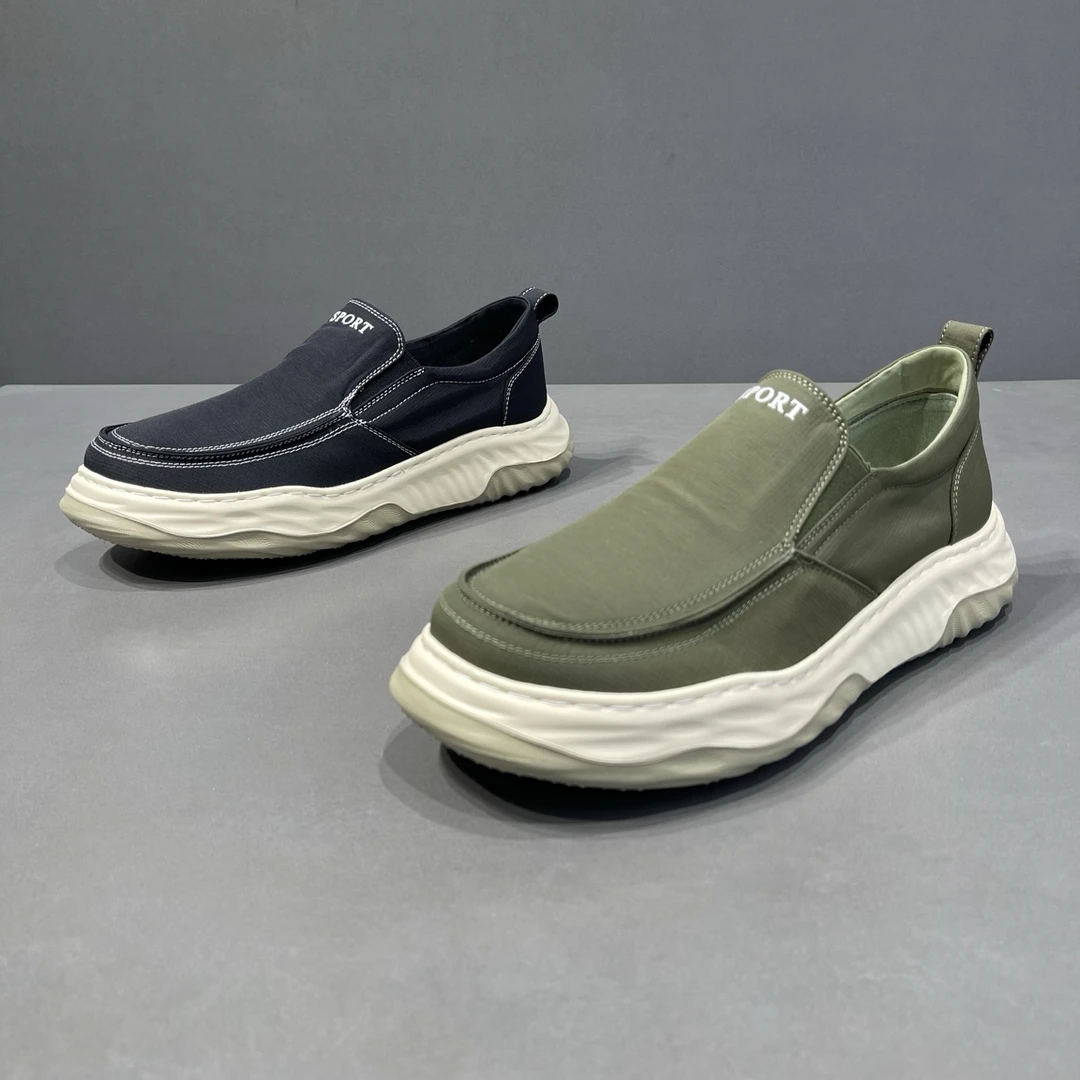 欧丽龙男鞋优质冰丝布鞋厚底超轻上线不开胶一脚蹬布鞋帆布鞋1168