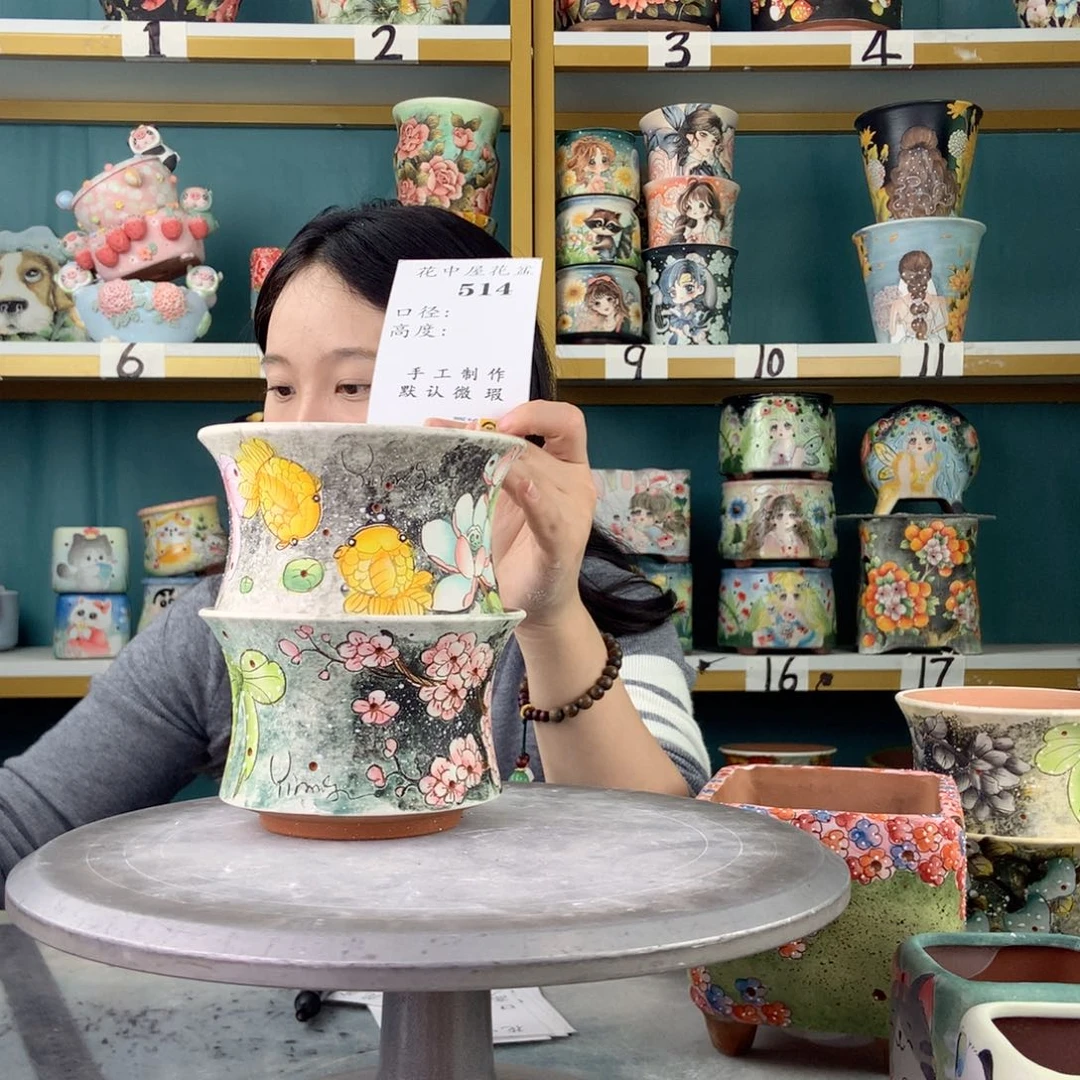 陶景德镇手工花盆514