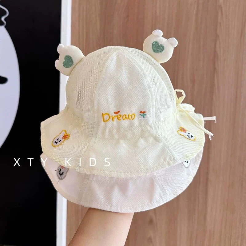 婴儿帽子夏季春秋宝宝防晒渔夫帽薄款婴幼儿可爱遮阳帽月龄盆帽