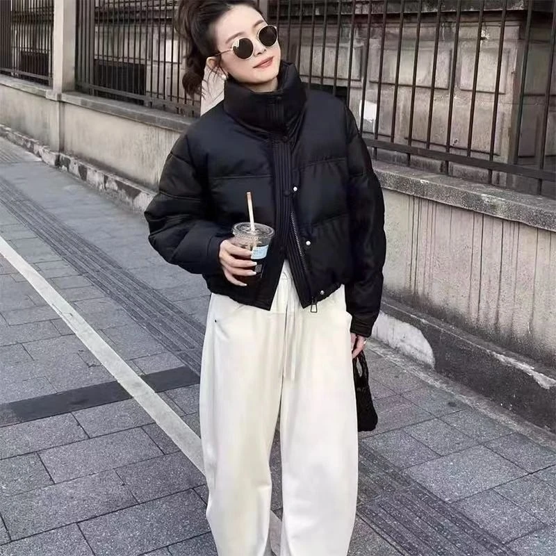 8866 PU外套女保暖外套(衣长53)