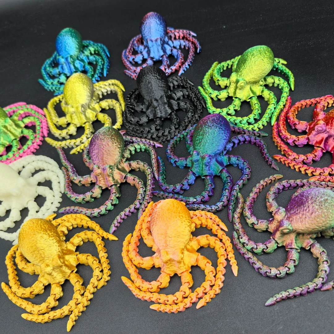 3D打印章鱼铰链玩具地摊热门批发玩具一体成型情人节礼物恶搞玩具