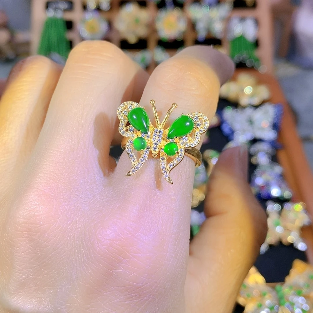 银S925镶嵌挂件翡翠