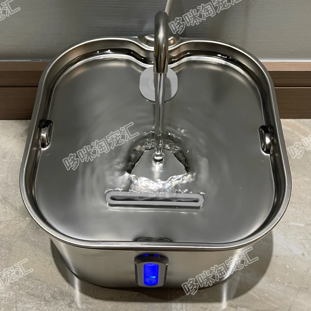 全不锈钢猫饮水机超静音水泵模仿水龙头设计循环过滤不锈钢饮水机