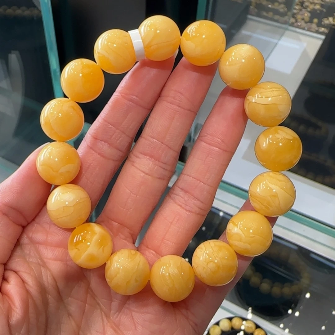 琥珀未镶嵌裸石14.4mm