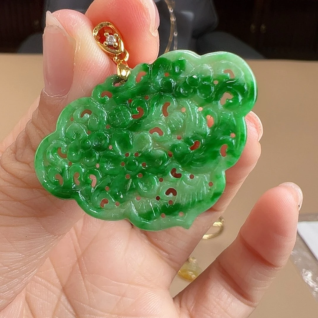 翡翠银S925镶嵌颈饰吊坠