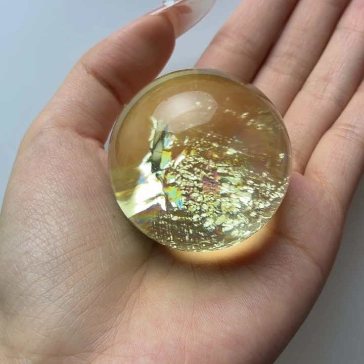 未镶嵌黄晶珠宝半成品彩虹45.2mm