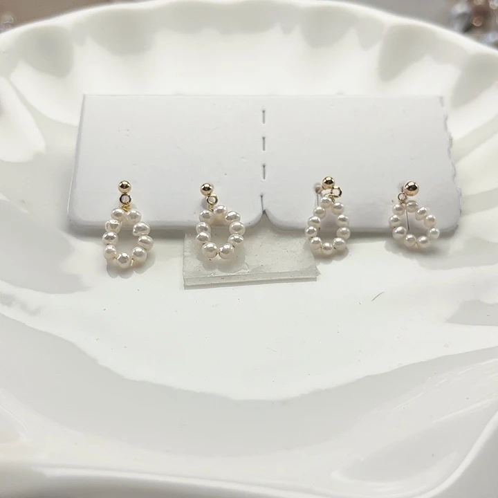 淡水珍珠耳饰未镶嵌【纯恬】多样性发货发一