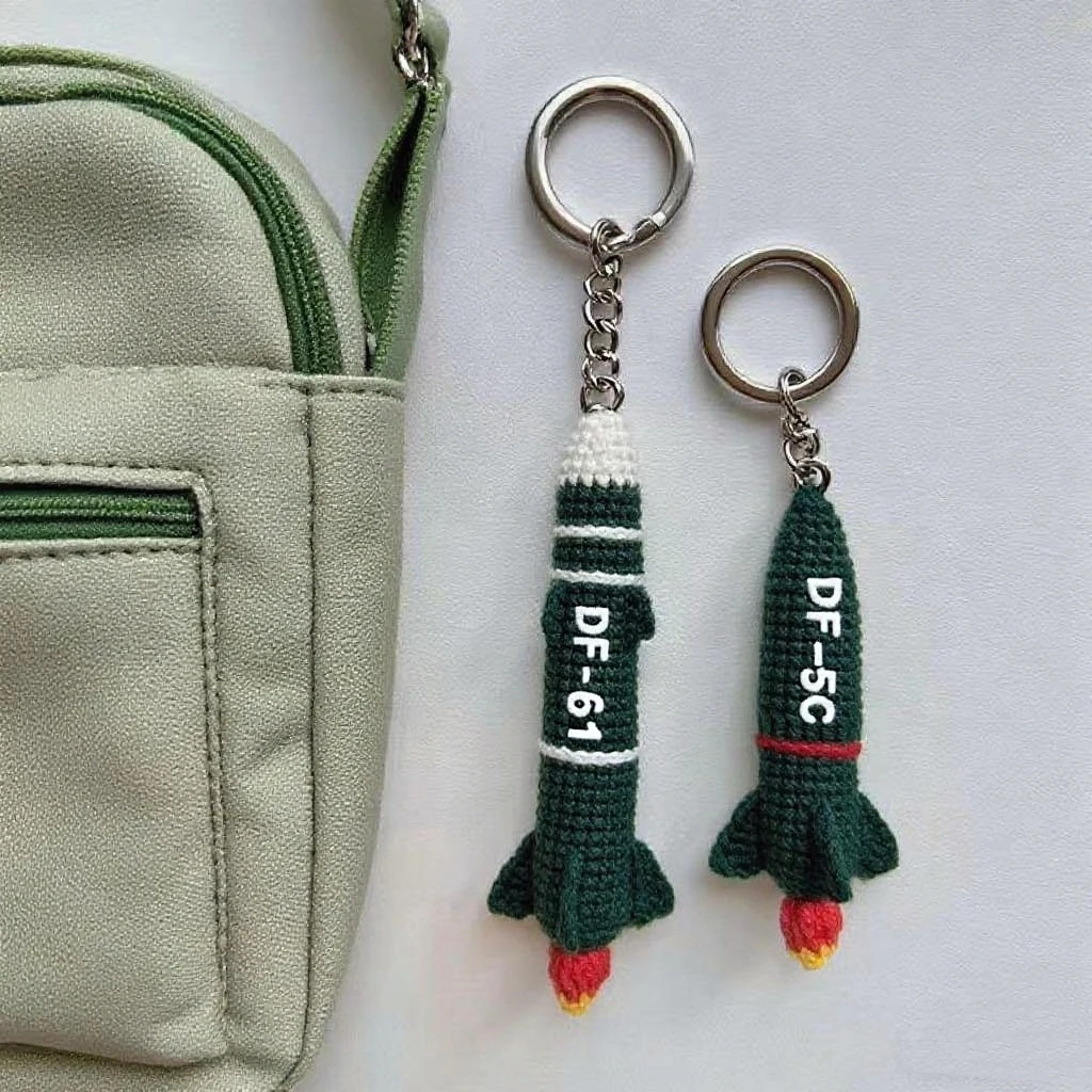 【进账】DF-5C导弹钩织diy材料包钥匙扣DF-61导弹手工毛线挂件