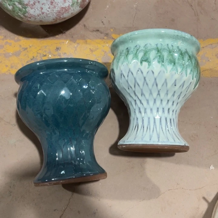 紫砂花盆口径15高度18两只正品