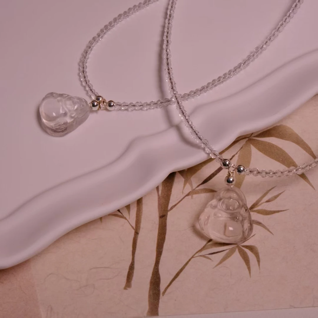 【十六珠宝】白水晶佛公项链设计款SC331多样性发一