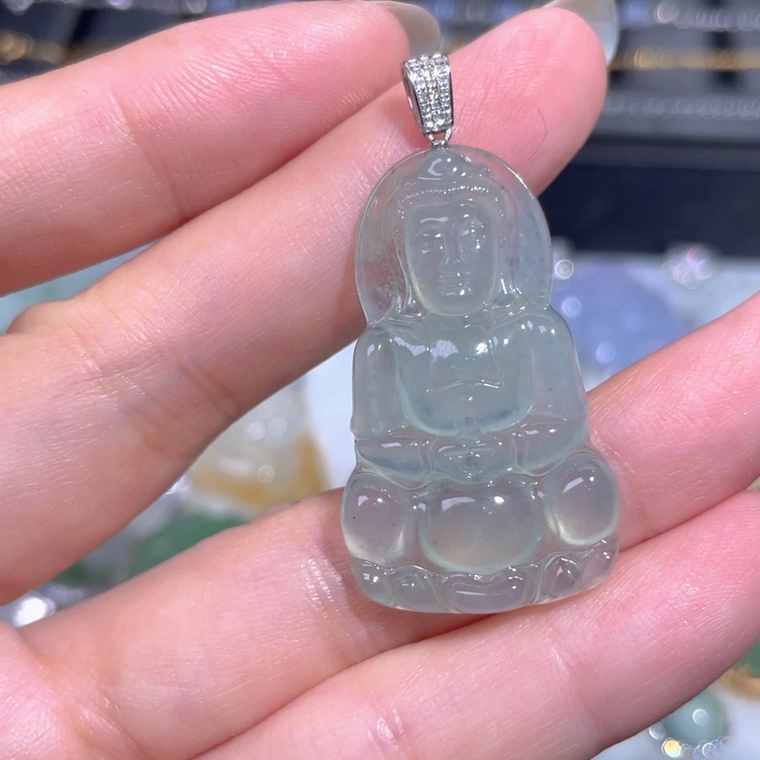 颈饰18K金镶嵌翡翠翡翠