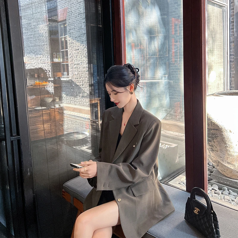 休闲百搭西装外套女2025春秋季新款韩版高级感宽松显瘦气质小西服