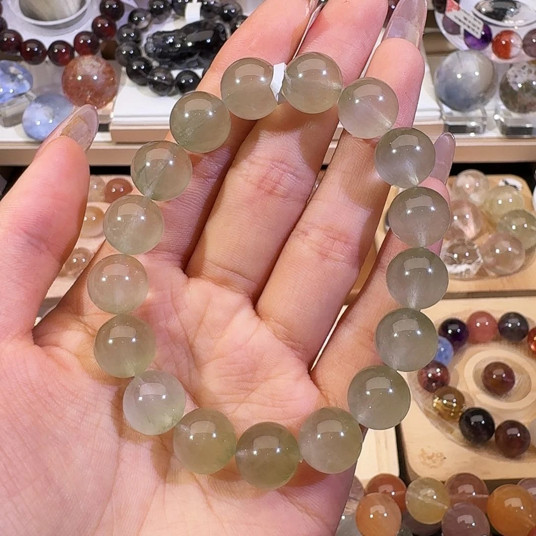 水晶手链未镶嵌天然水晶绿兔毛手串2