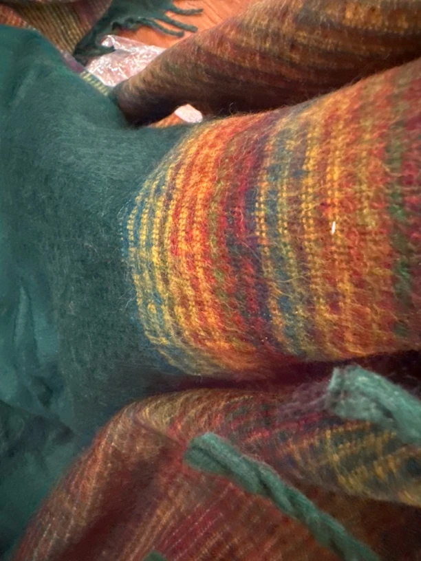 西吴尔民族风披肩深绿