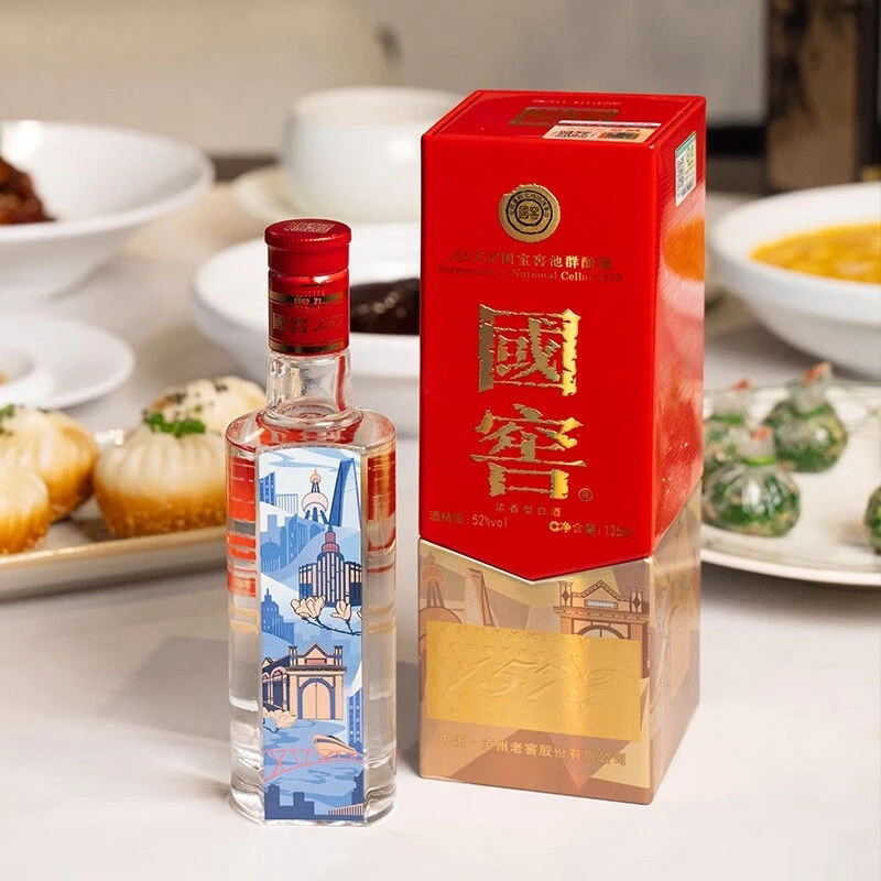 国窖1573美丽中国 美丽上海 浓香型白酒 收藏小酒版52度125毫升