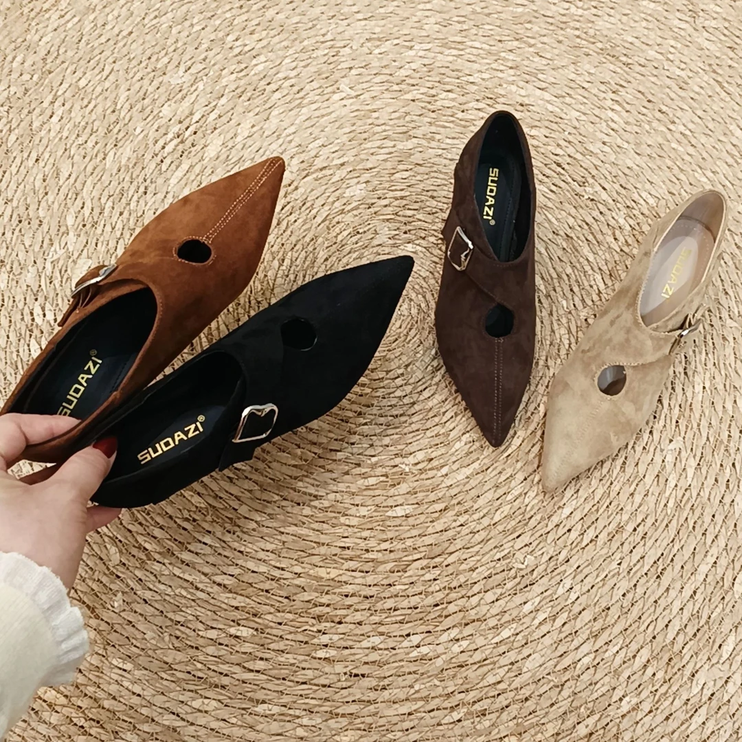 深口加绒复古单鞋女2025年冬季玛丽珍气质尖头百搭暧冬中粗跟女鞋