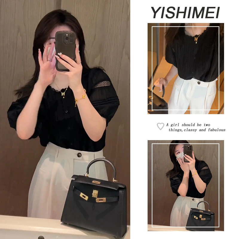 夏季超火时尚穿搭2025年新款韩系百搭短袖上衣高腰休闲裤两件套装