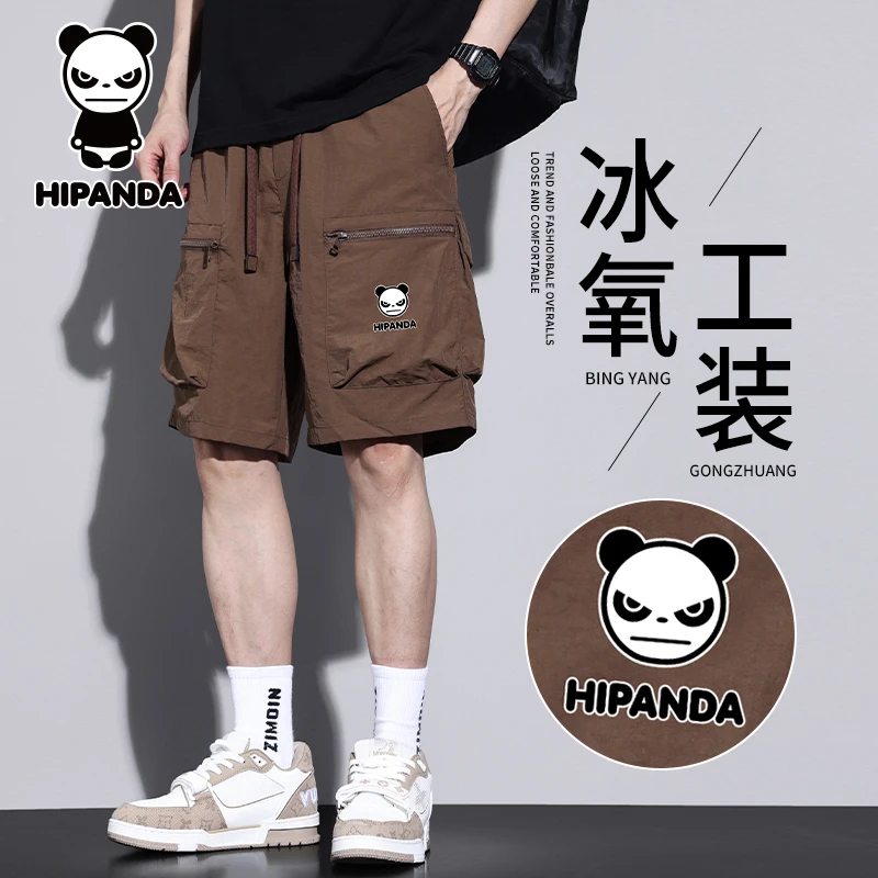Hi Panda你好熊猫美式工装短裤男士夏季薄款宽松休闲运动五分裤子