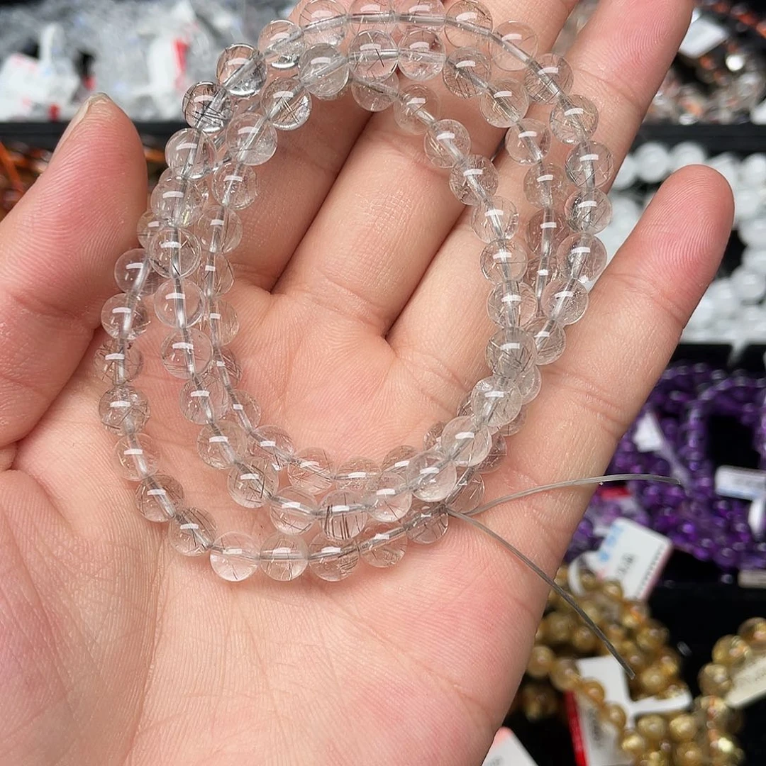 水晶手链未镶嵌银发晶三圈7